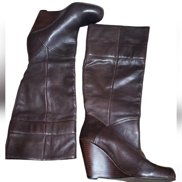 Guess Leather Wedge Boots - Picture 2 of 8